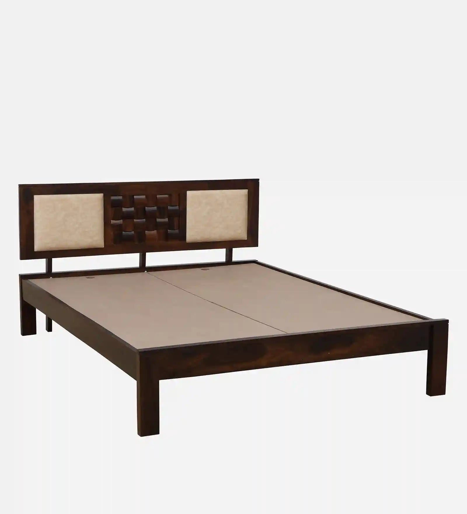 nivasa solid wood king size bed side view without storage modern bedroom furniture