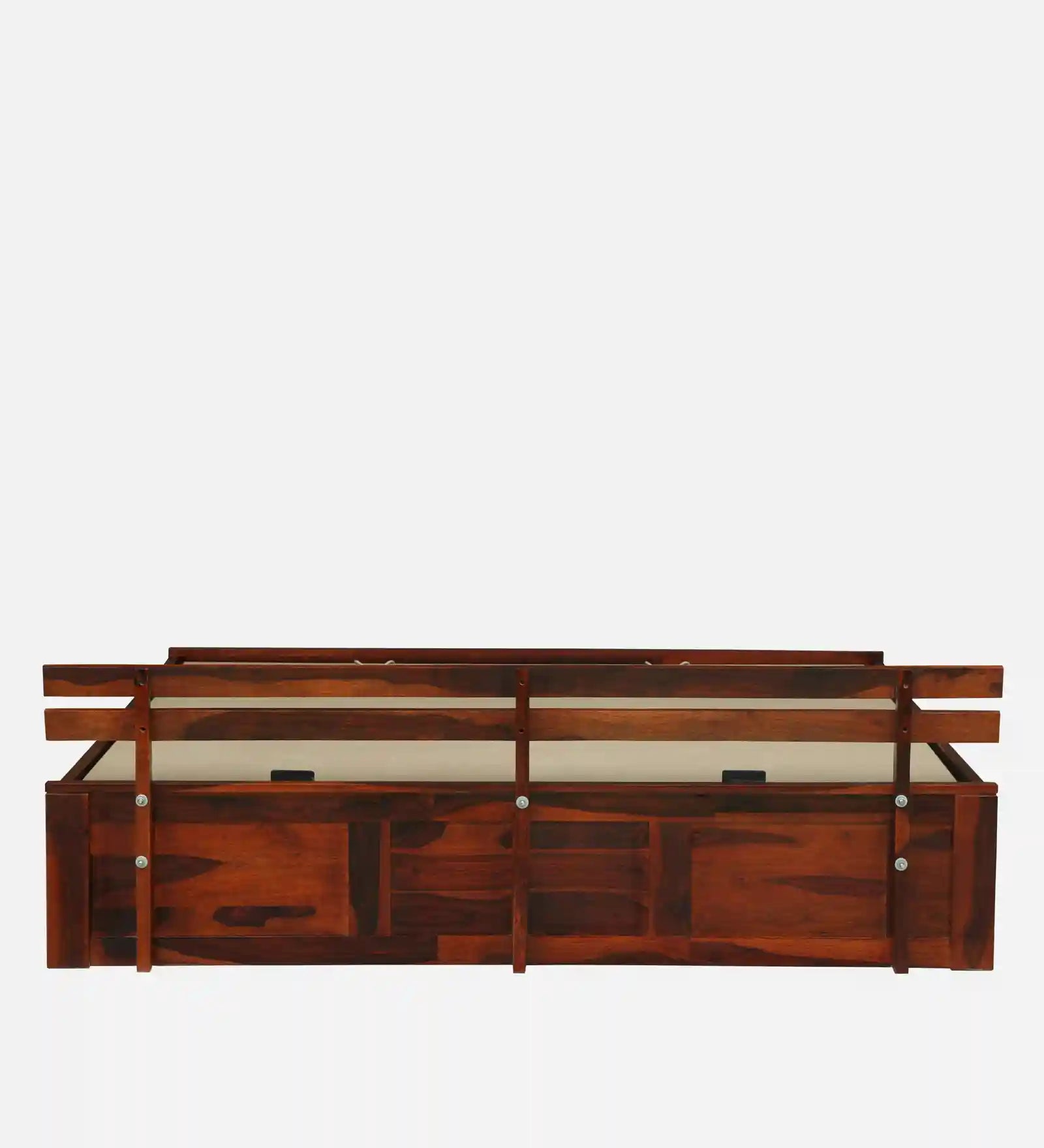 Nivasa solid wood king size bed with hydraulic storage Indian style