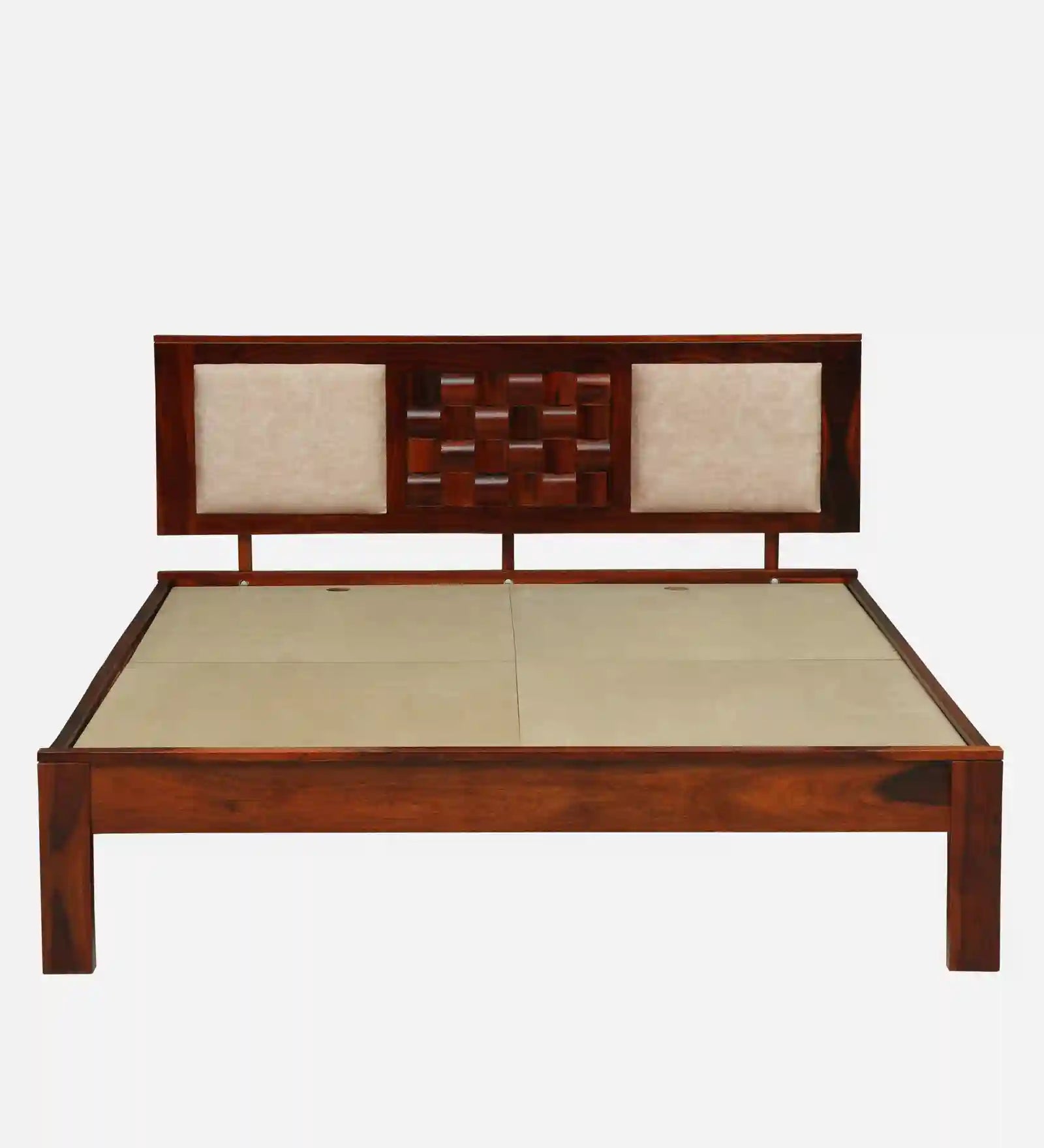 Nivasa solid wood queen bed simple modern design style