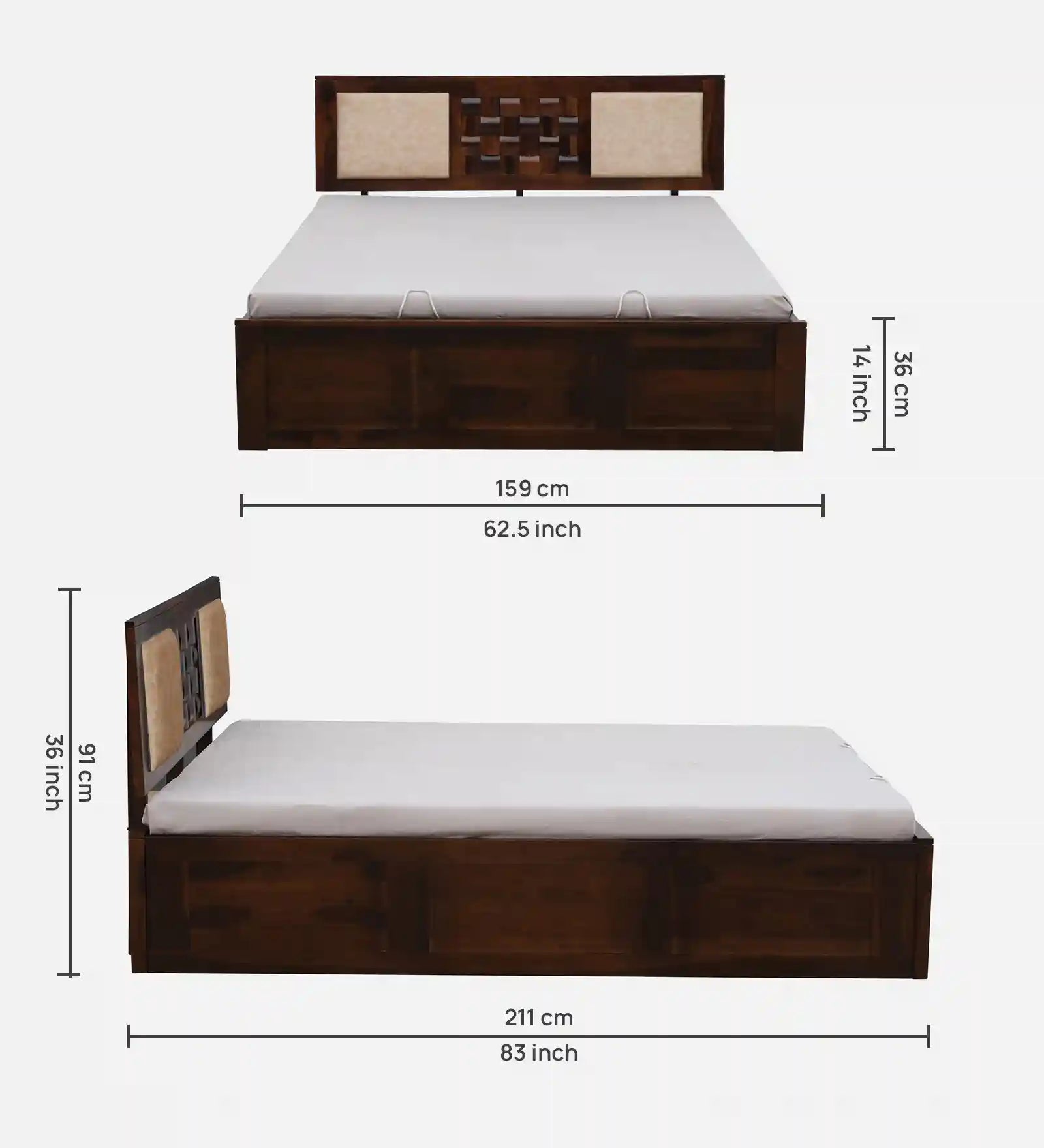 underbed hydraulic storage sheesham wood queen size bed india