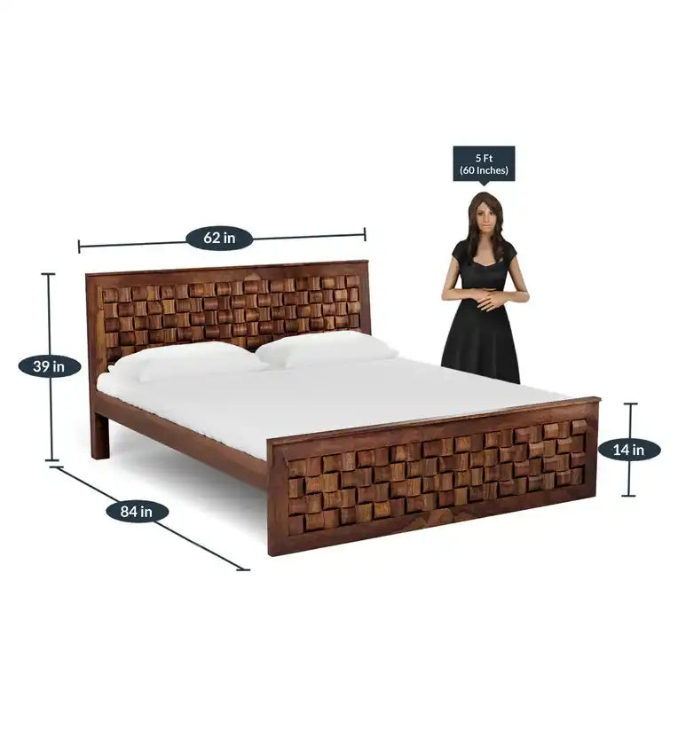 Niware modern wooden bed solid wood minimal look