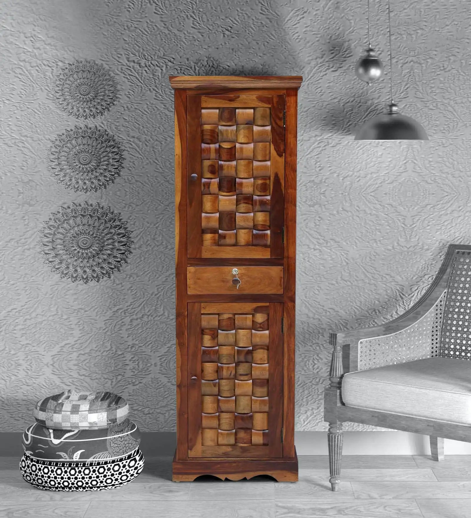 Niware sheesham wood single door wardrobe solid wood almirah India