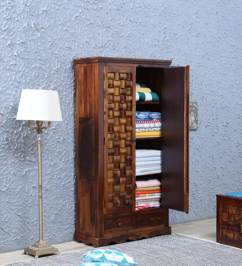 Niware wooden wardrobe solid wood bedroom storage cabinet India