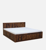 Ulter  Solid Wood  Bed with Box Storage in Provincial Teak Finish by Rajwada