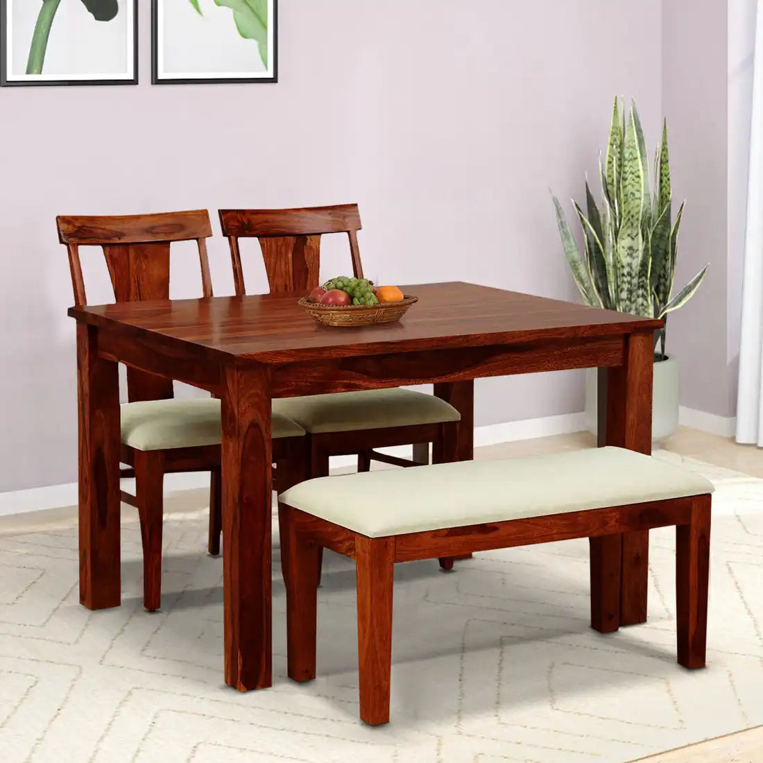 Oslo premium solid wood four seater dining table set modern elegant furniture