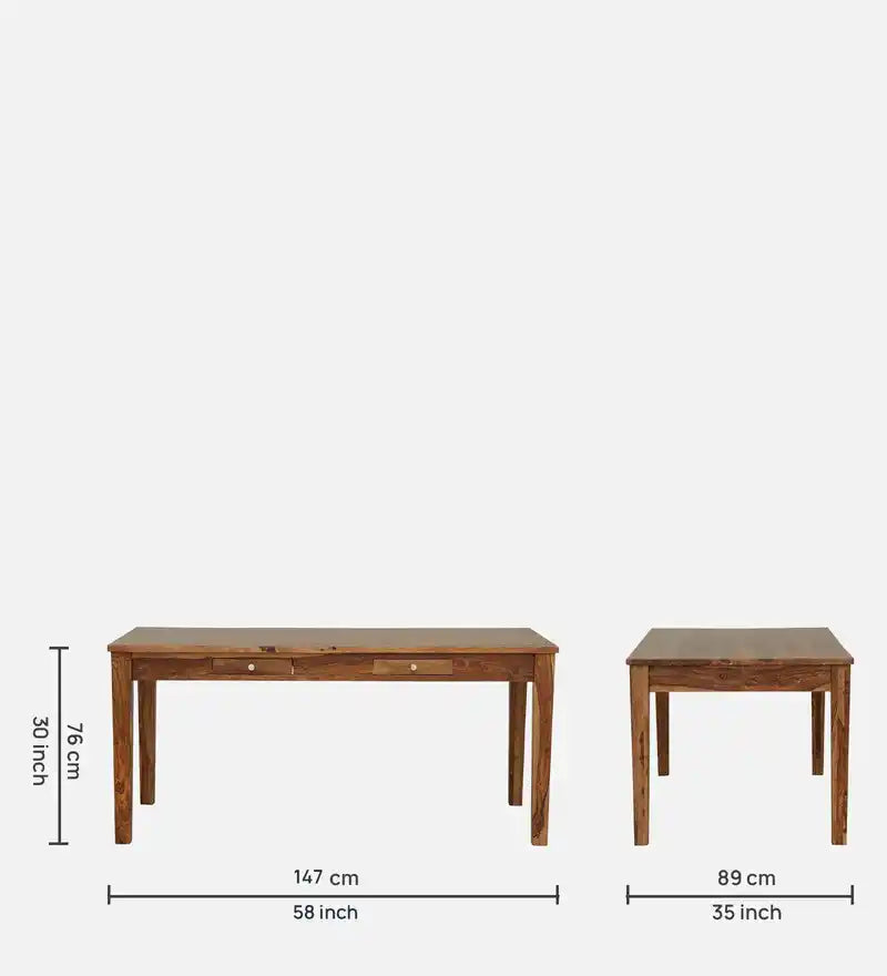 Oslo sheesham wood dining table with drawers modern Indian furniture for dining room