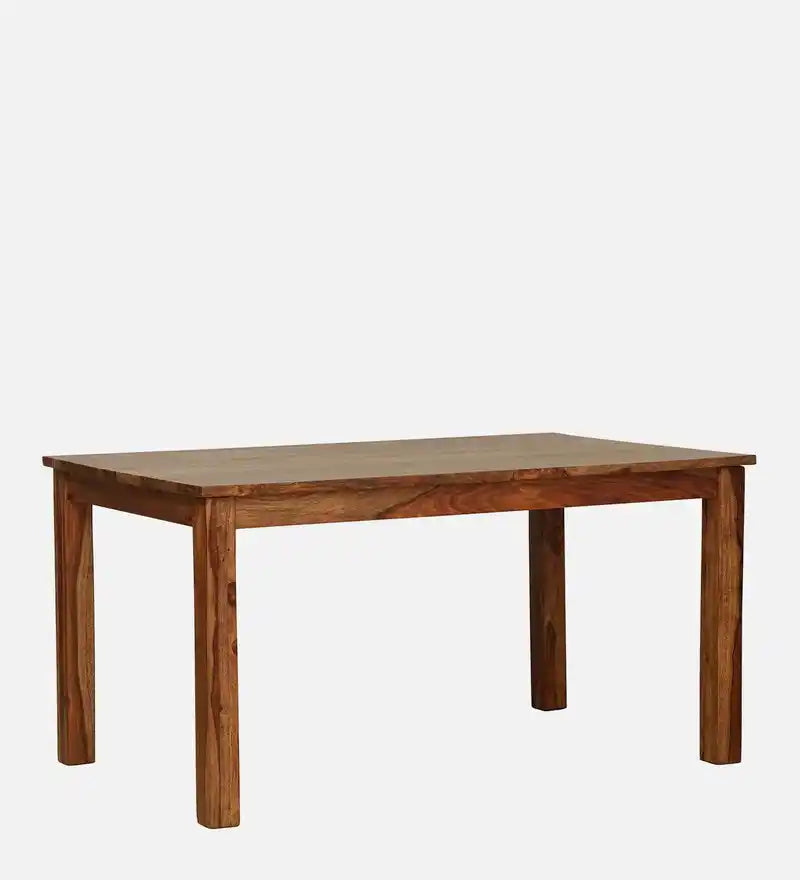 Solid wood dining table in natural finish crafted from sheesham wood for dining room