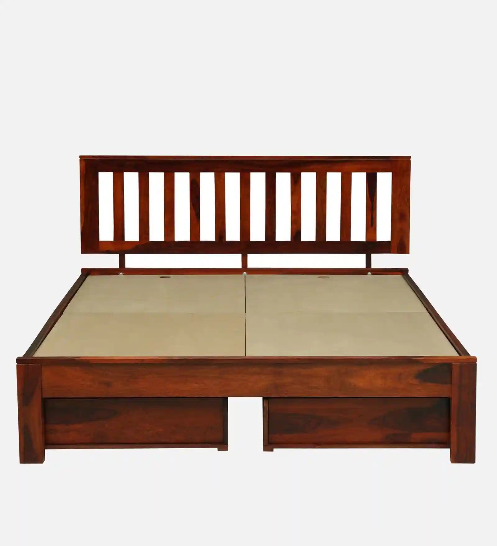 sheesham wood headboard panel design king size drawer storage bed india
