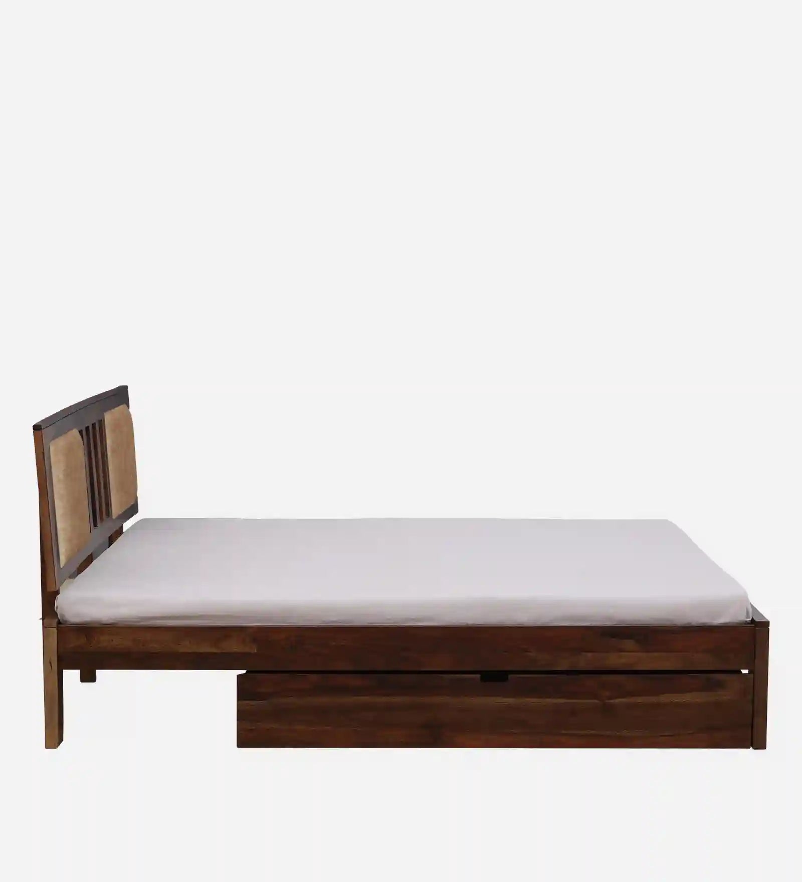 sheesham wood headboard panel bed design queen size drawer storage india