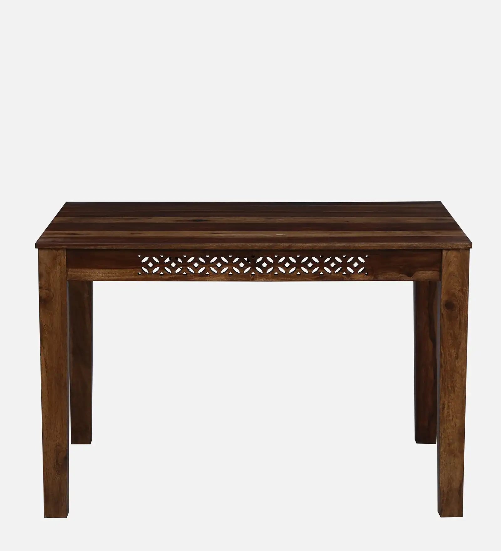 Penza solid wood four seater dining table set walnut finish premium wooden furniture
