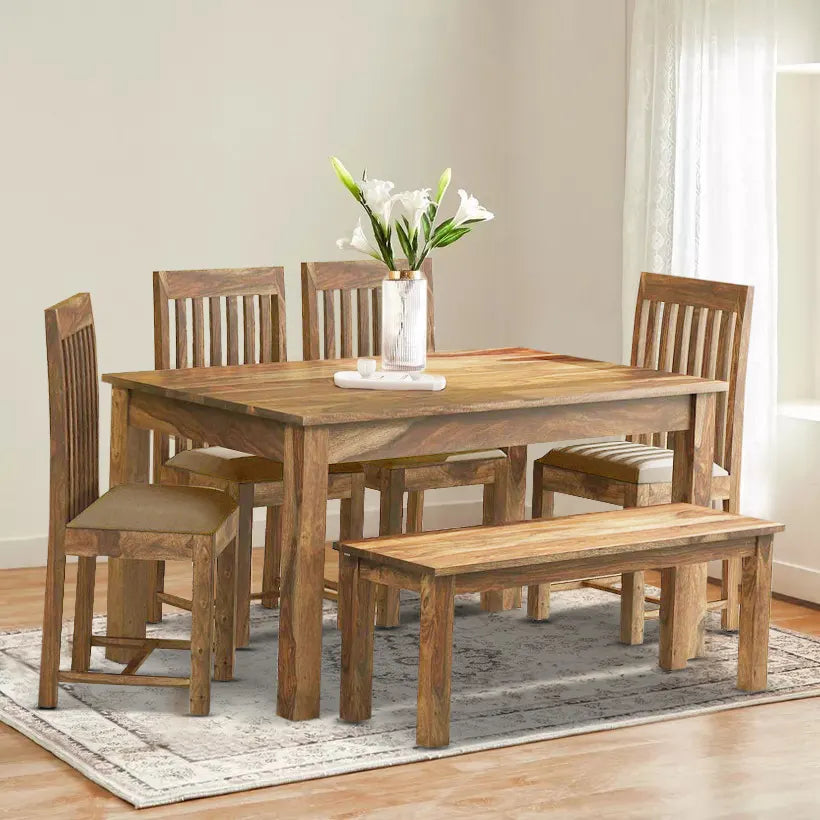 Peter six-seater dining table set solid wood luxury design for modern interiors