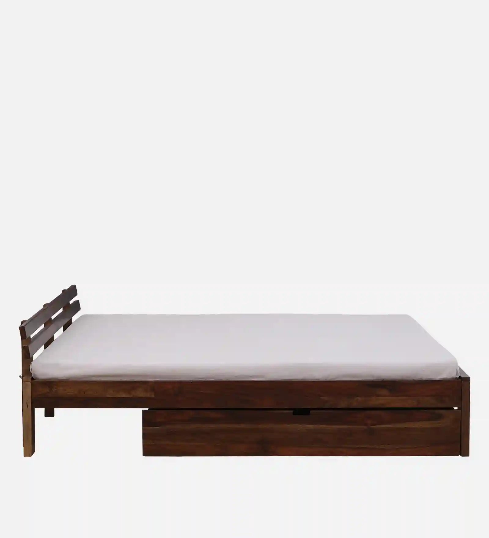 polish finish sheesham wood drawer storage bed queen size india