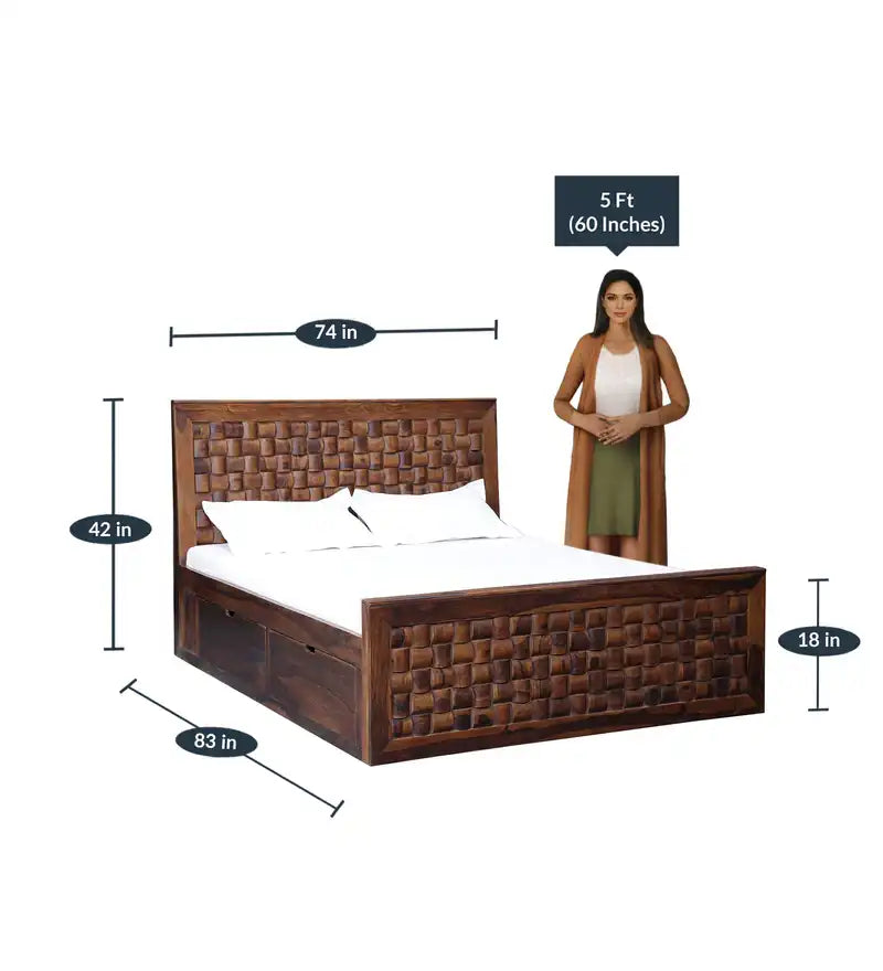 premium solid wood niwar drawer storage bed room interior setup furniture india