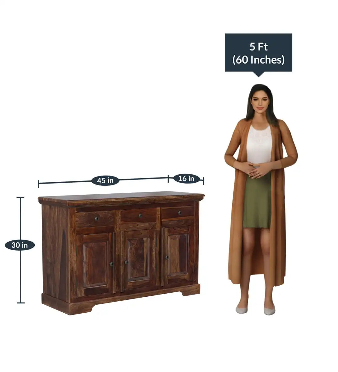Premium solid wood sideboard sheesham storage cabinet home design