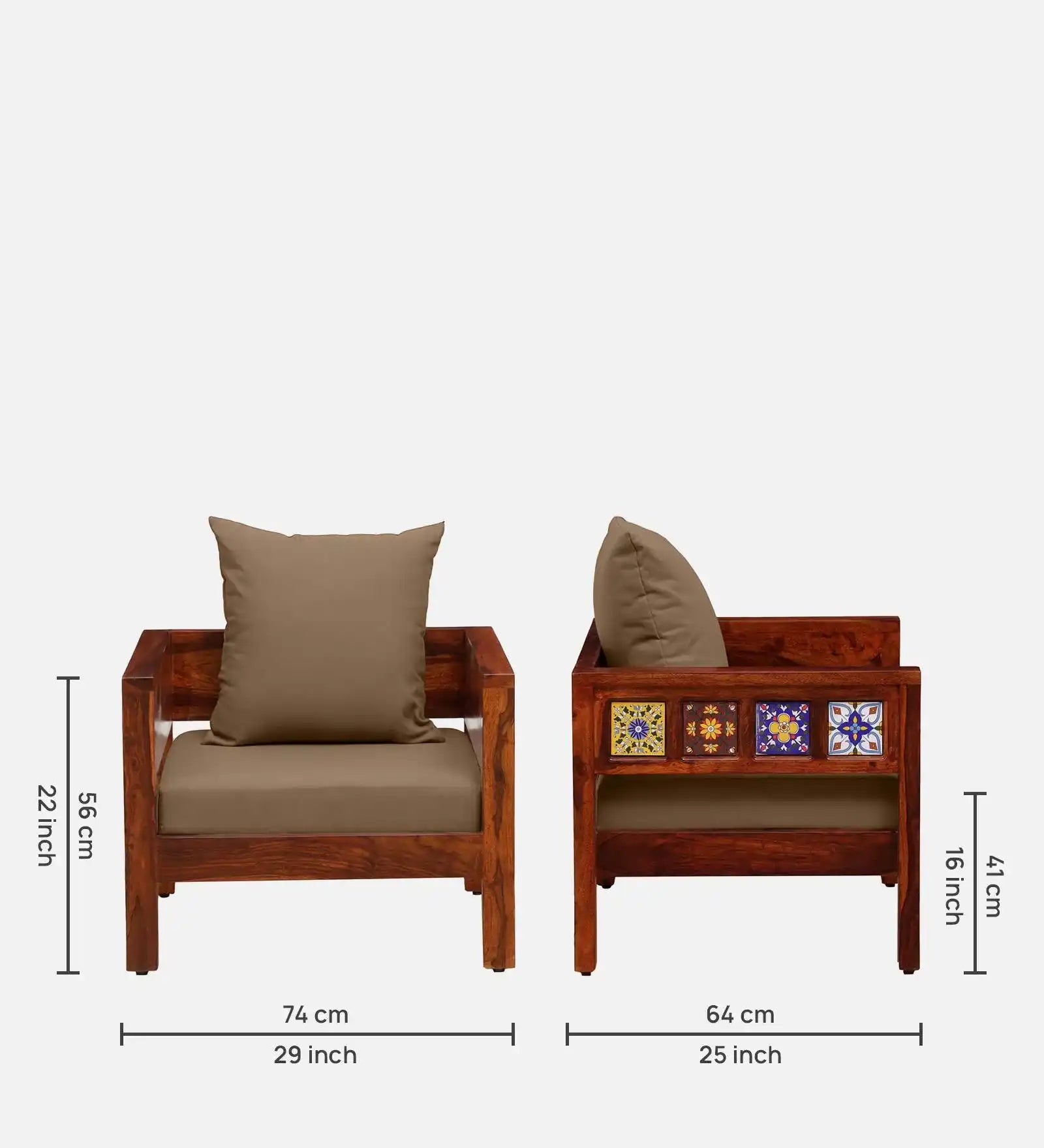 premium wooden single seat sofa made from sheesham wood india