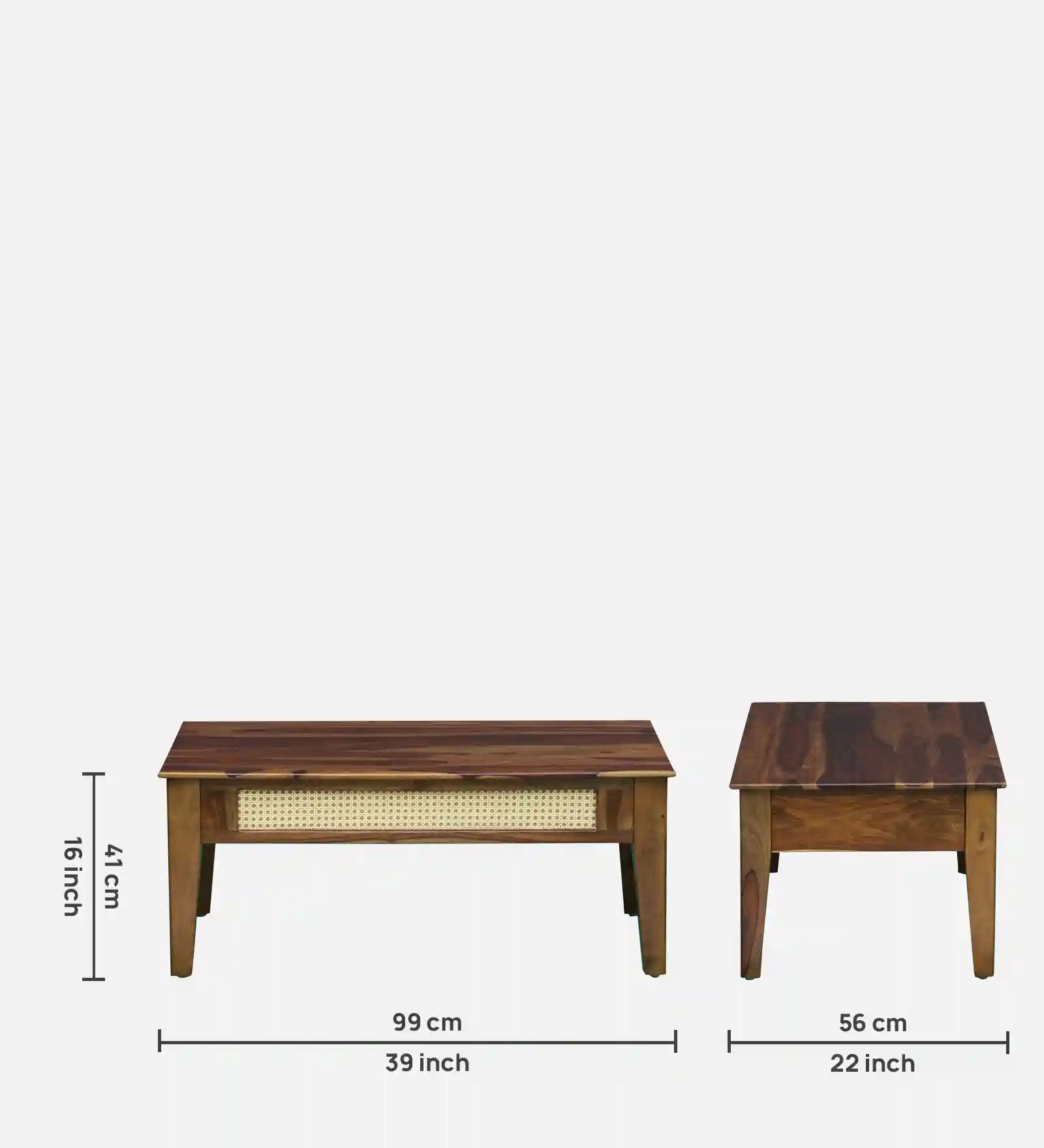 Rattan Sheesham Wood Coffee Table