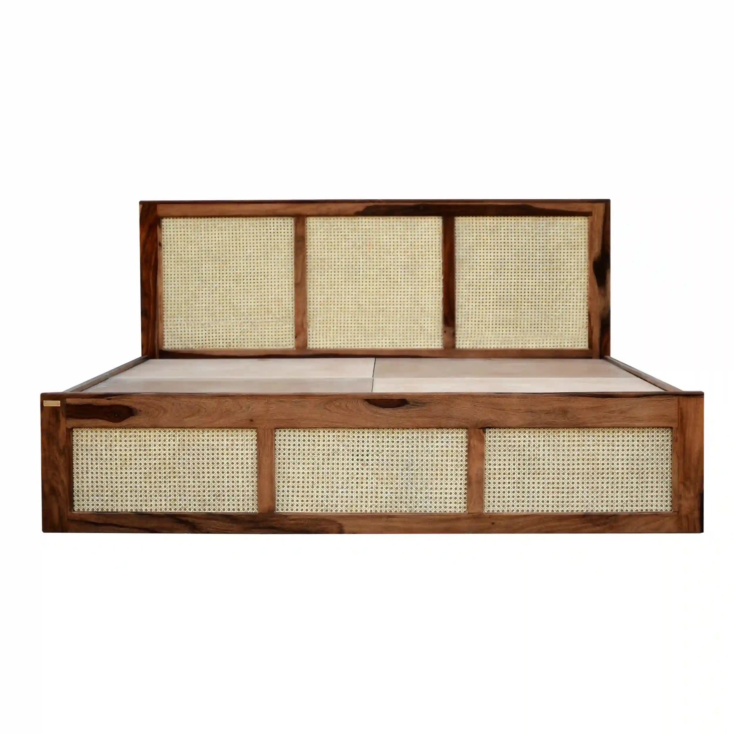 Rattan sheesham bed queen size cane design bedroom style