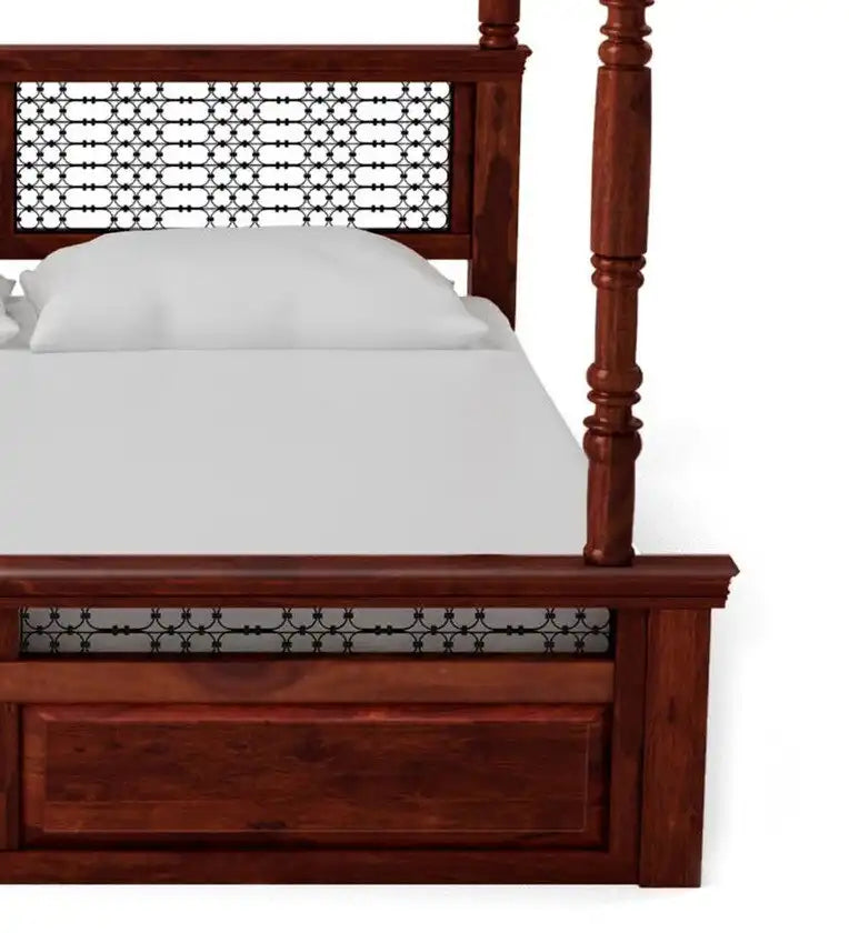 saffron solid sheesham wood poster bed strong frame durable build quality long lasting