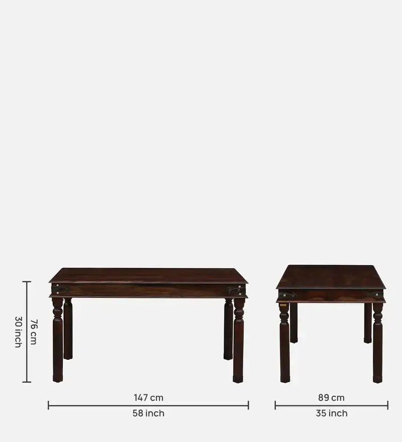 Samrita solid sheesham dining table modern Indian style furniture for dining space