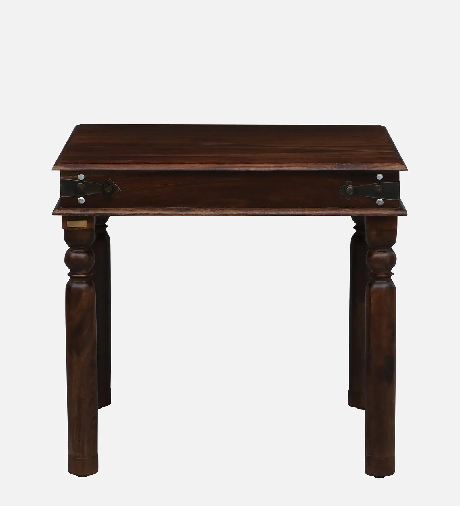 Samrita solid wood four seater dining table set walnut finish premium wooden furniture