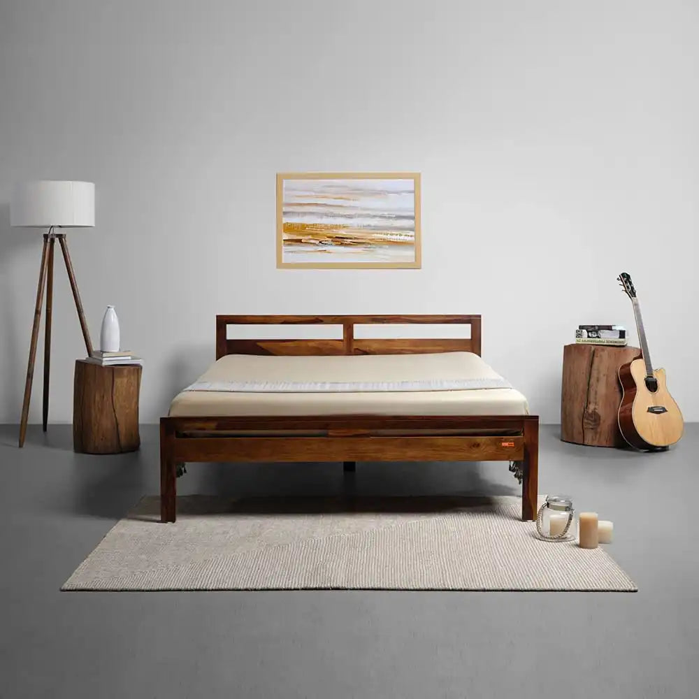 Shashwat solid wood king bed strong frame design