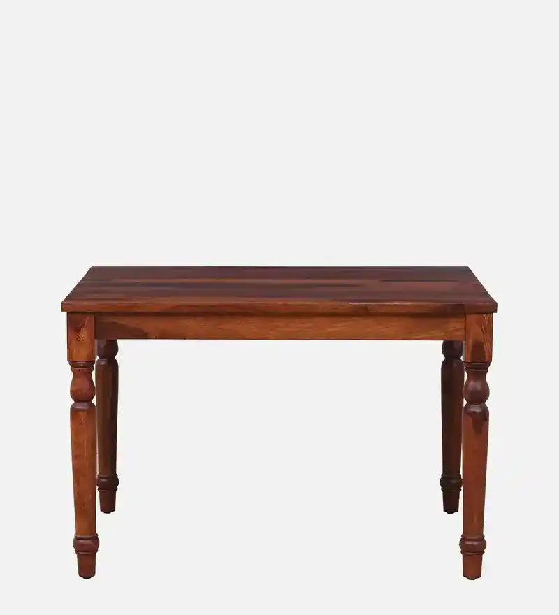 Solid wood dining table in natural finish crafted from sheesham wood for dining room