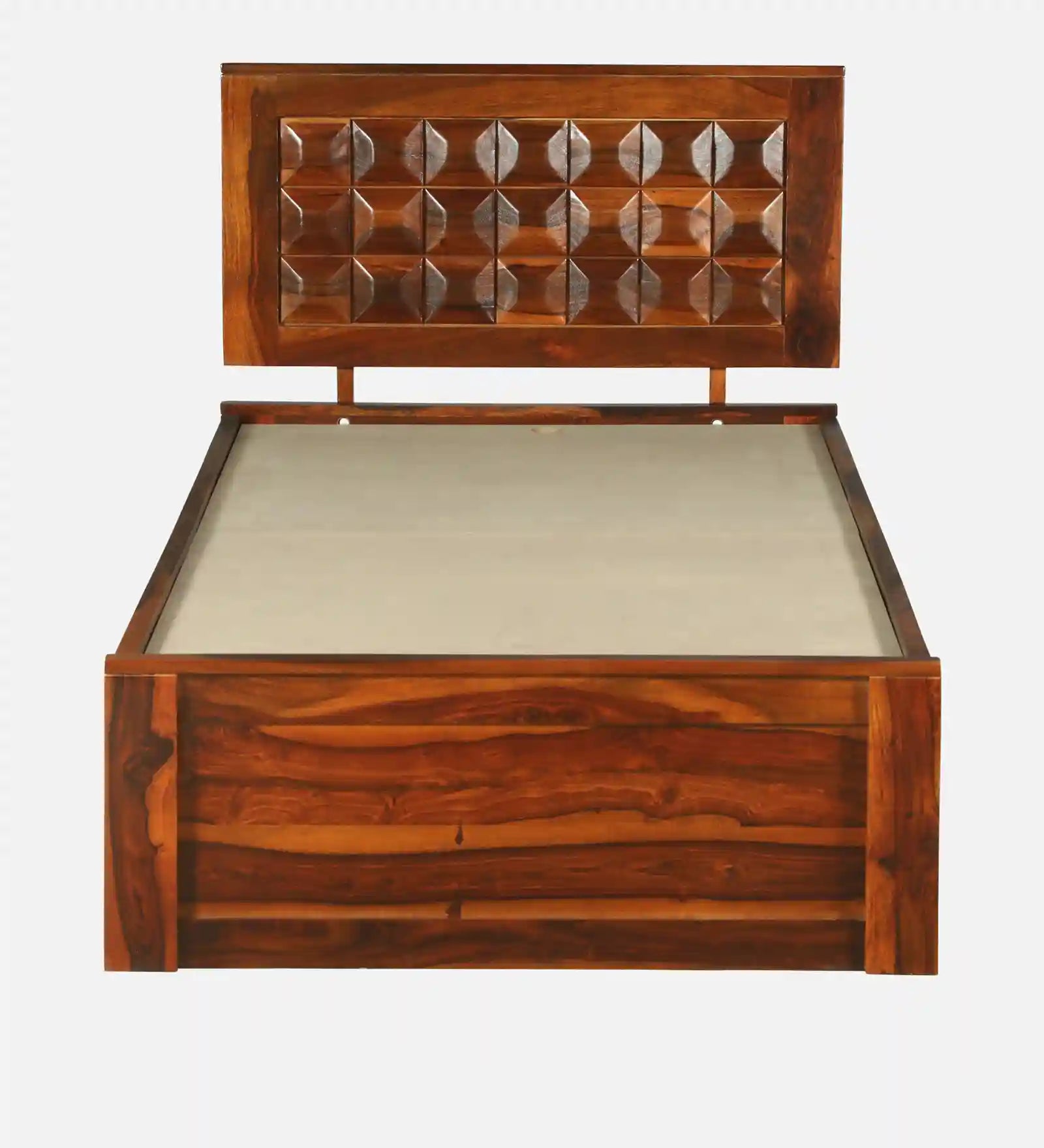 Tejas Solid Sheesham Wood Single Bed With Storage