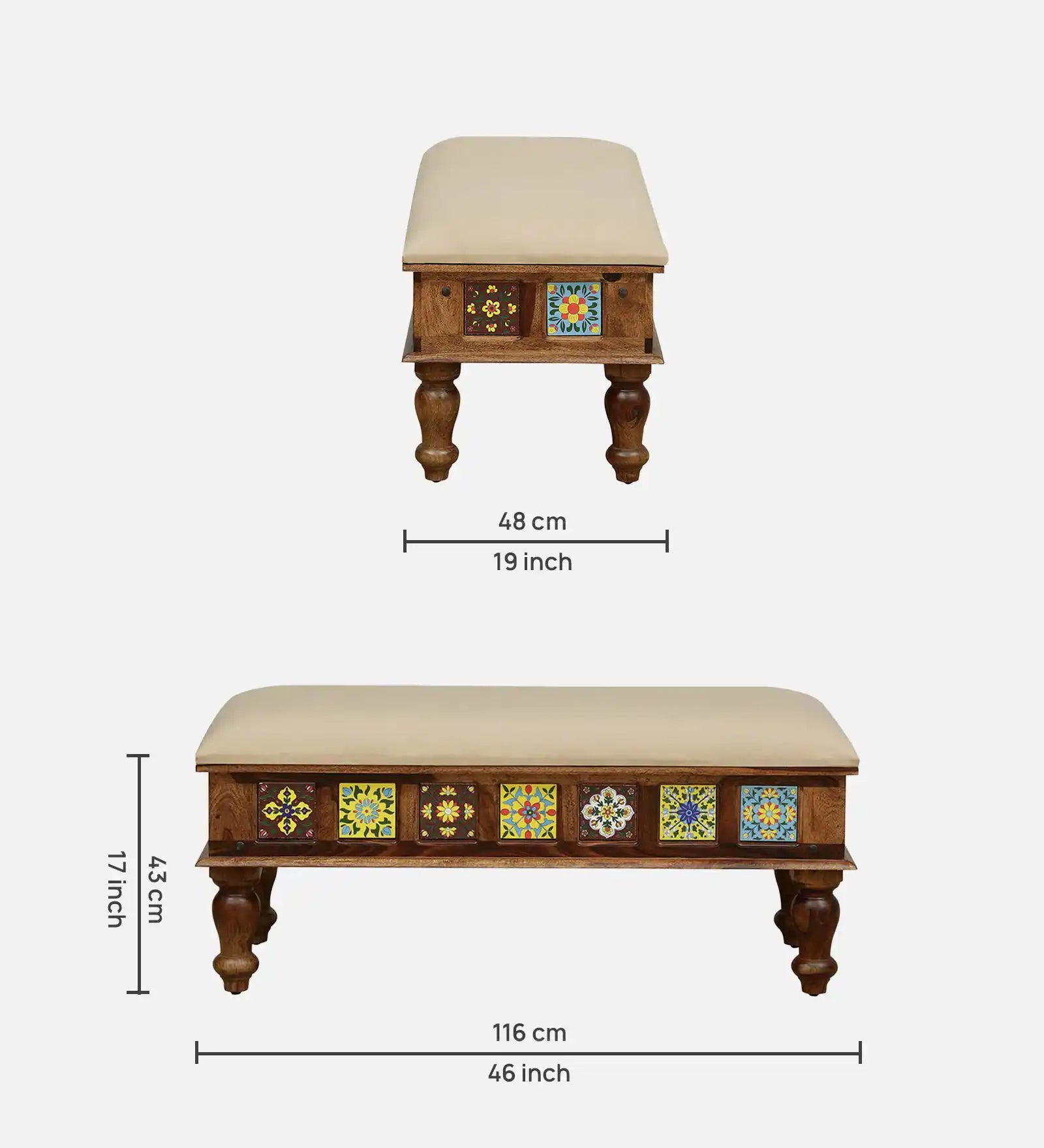 Sheesham wood 6-seater dining set with bench comfortable family dining furniture