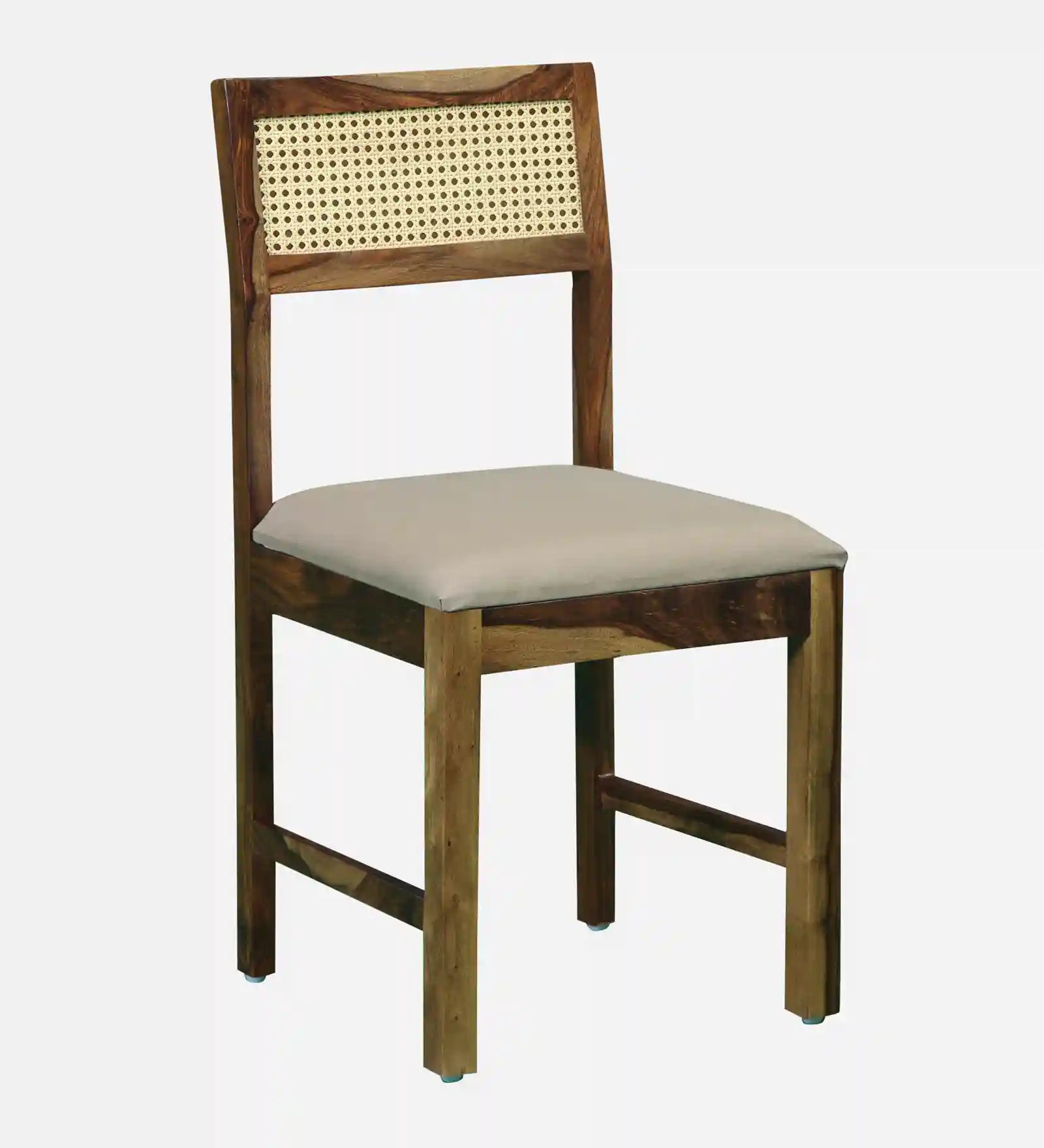 Sheesham wood cane chair with rattan design crafted from solid wood for durable use