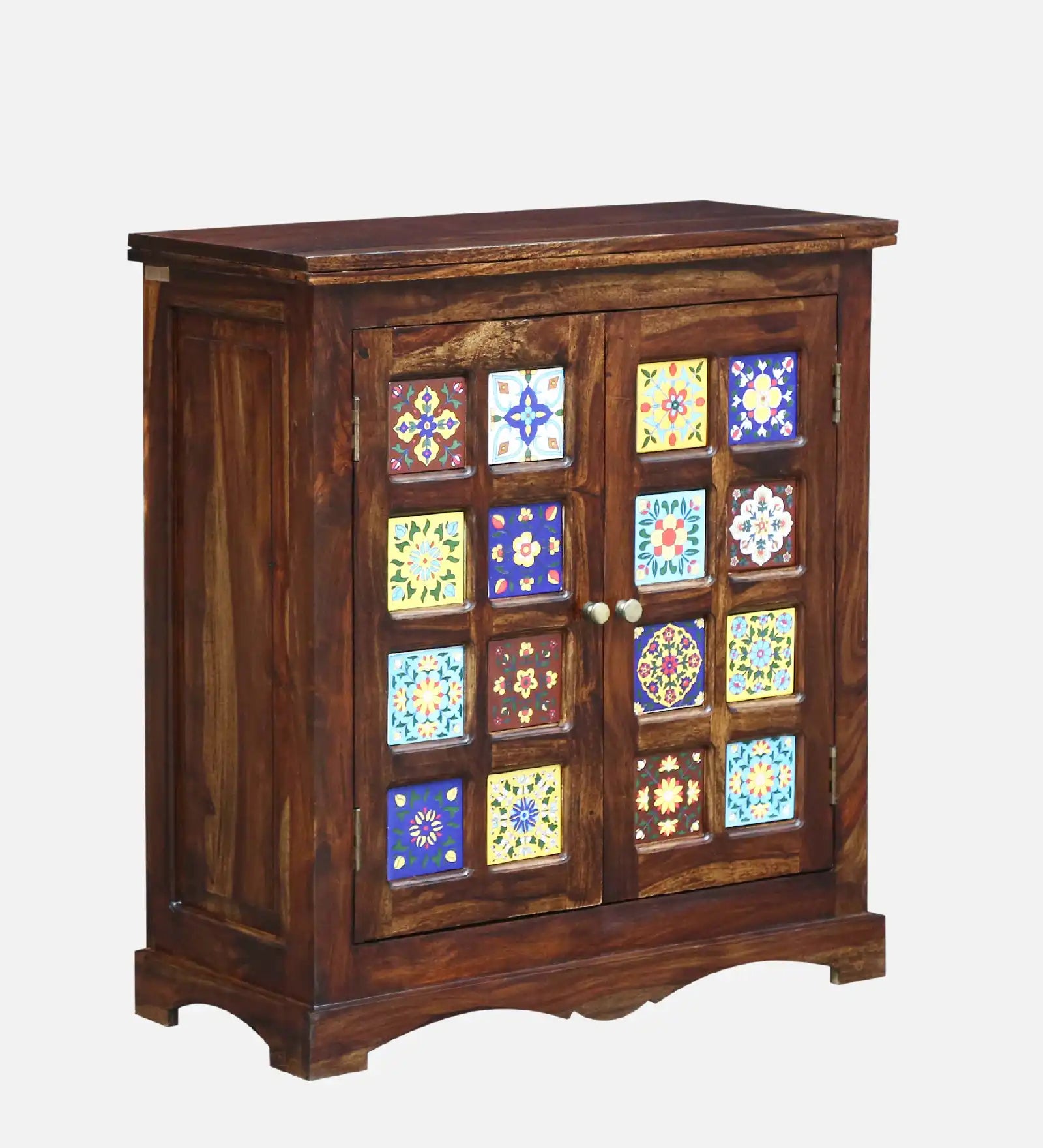 Sheesham wood compact cabinet storage unit wooden furniture home use