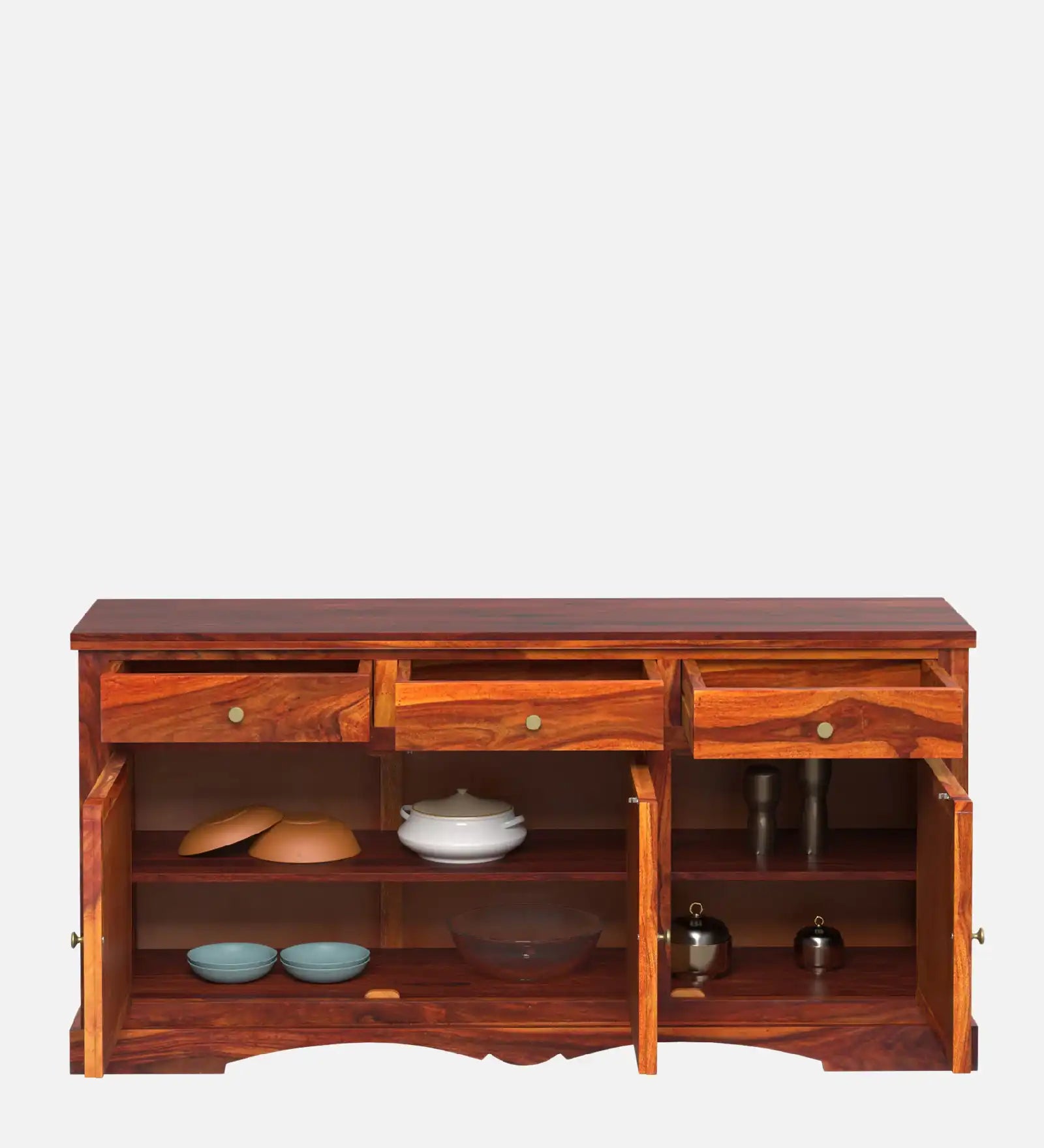 Sheesham wood large sideboard storage unit solid wood cabinet design