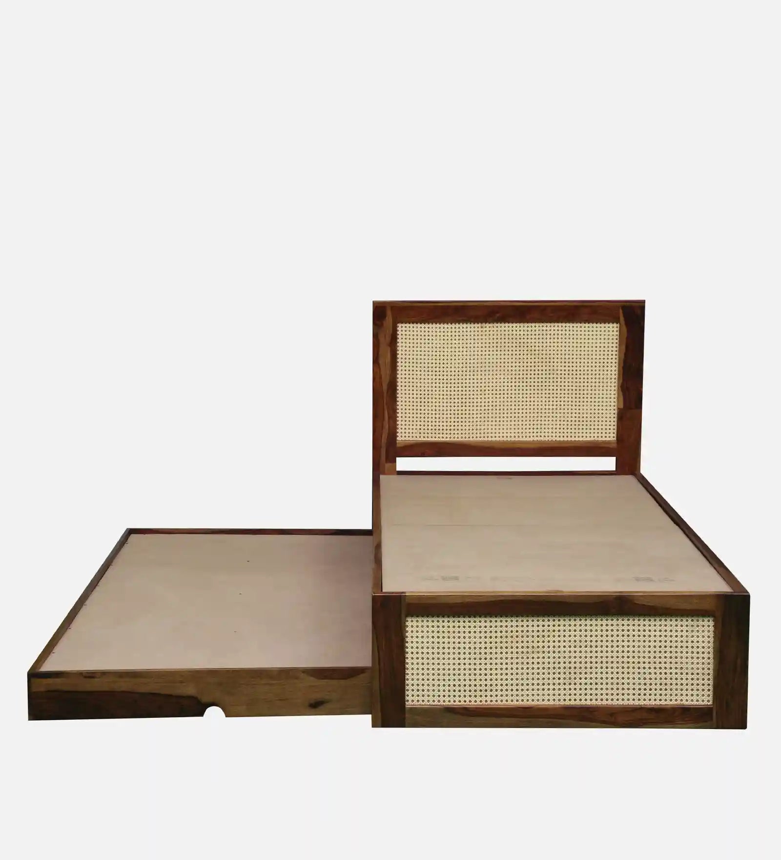 Sheesham wood pull out trundle bed Kashtha space saving bed India