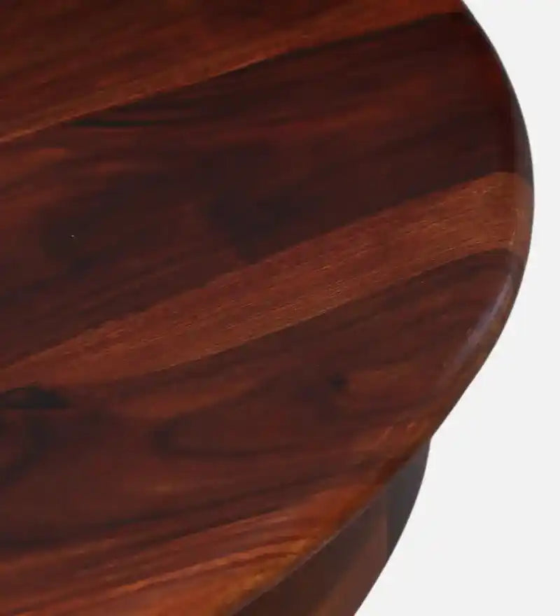 Modern sheesham wood round dining table perfect for stylish dining interiors