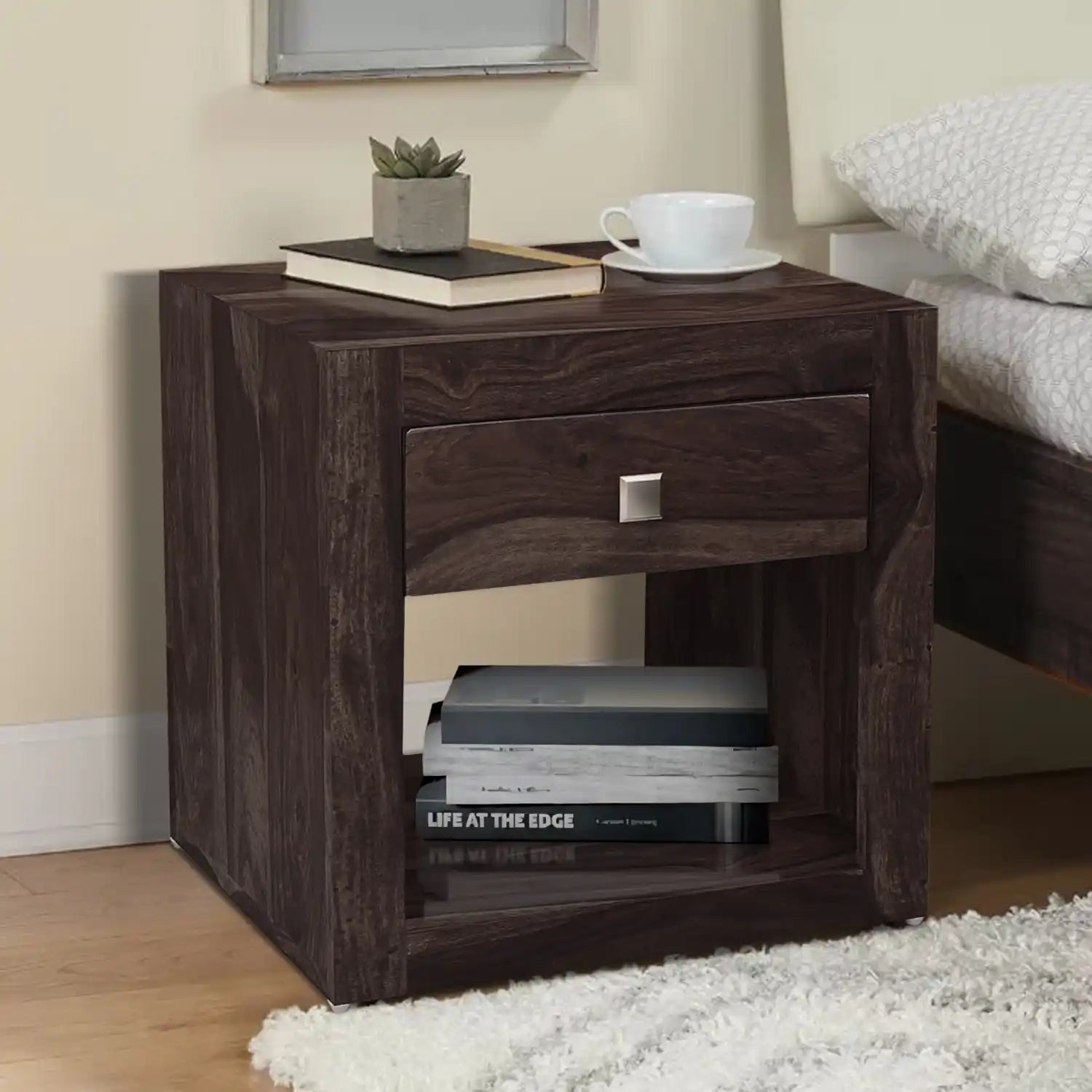 Sheesham wood side table Krish modern bedroom furniture India