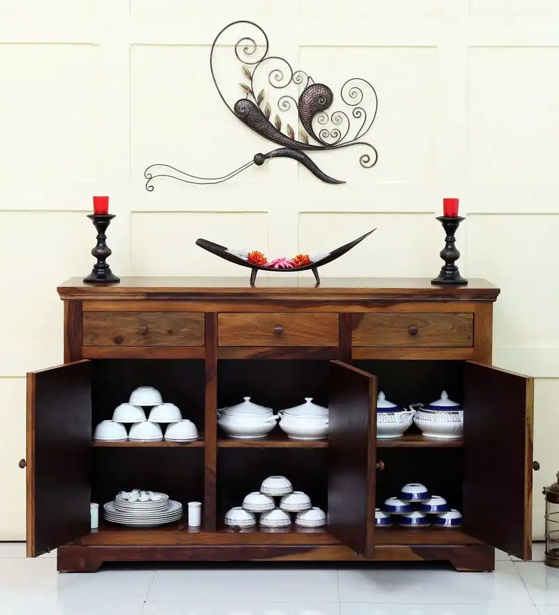 Sheesham wood sideboard storage unit solid wood cabinet design home