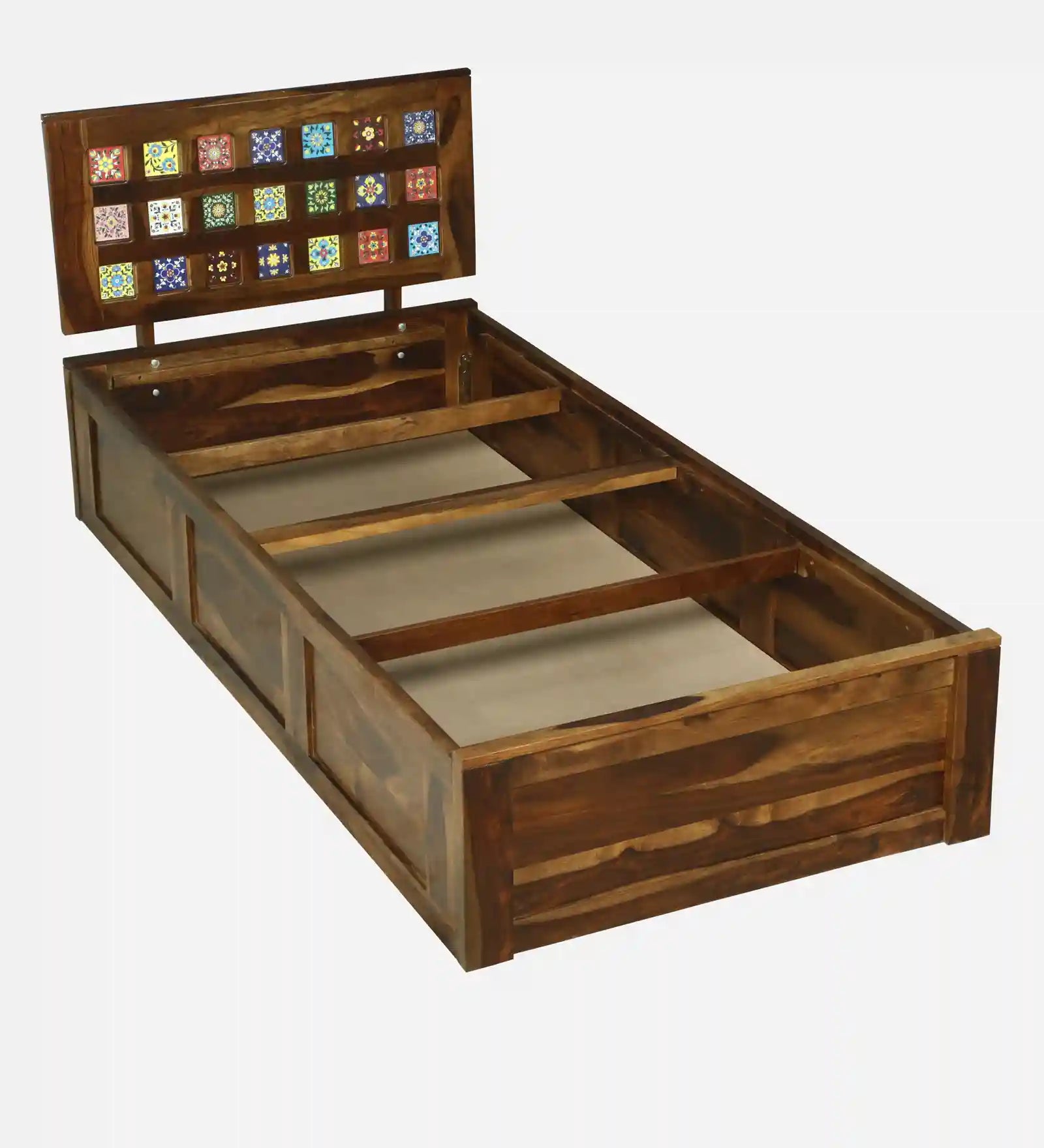 Sheesham wood single bed with storage Anamika premium bed India