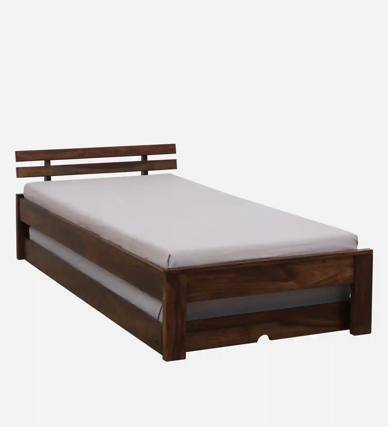 Sheesham wood single bed with trundle Kashtha strong wooden bed India