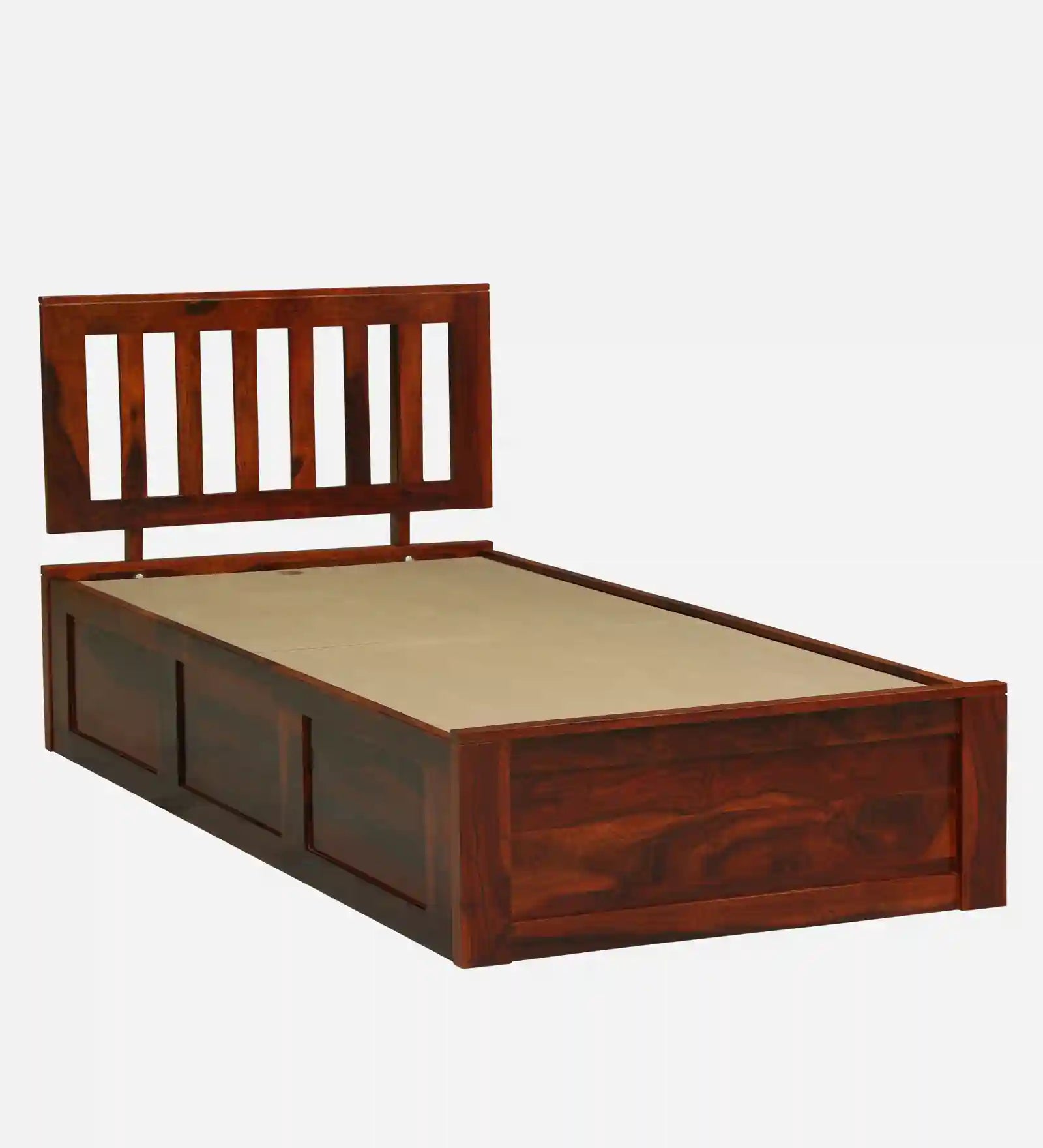 Sheesham wood single bed with trundle Vriksha strong wooden bed India