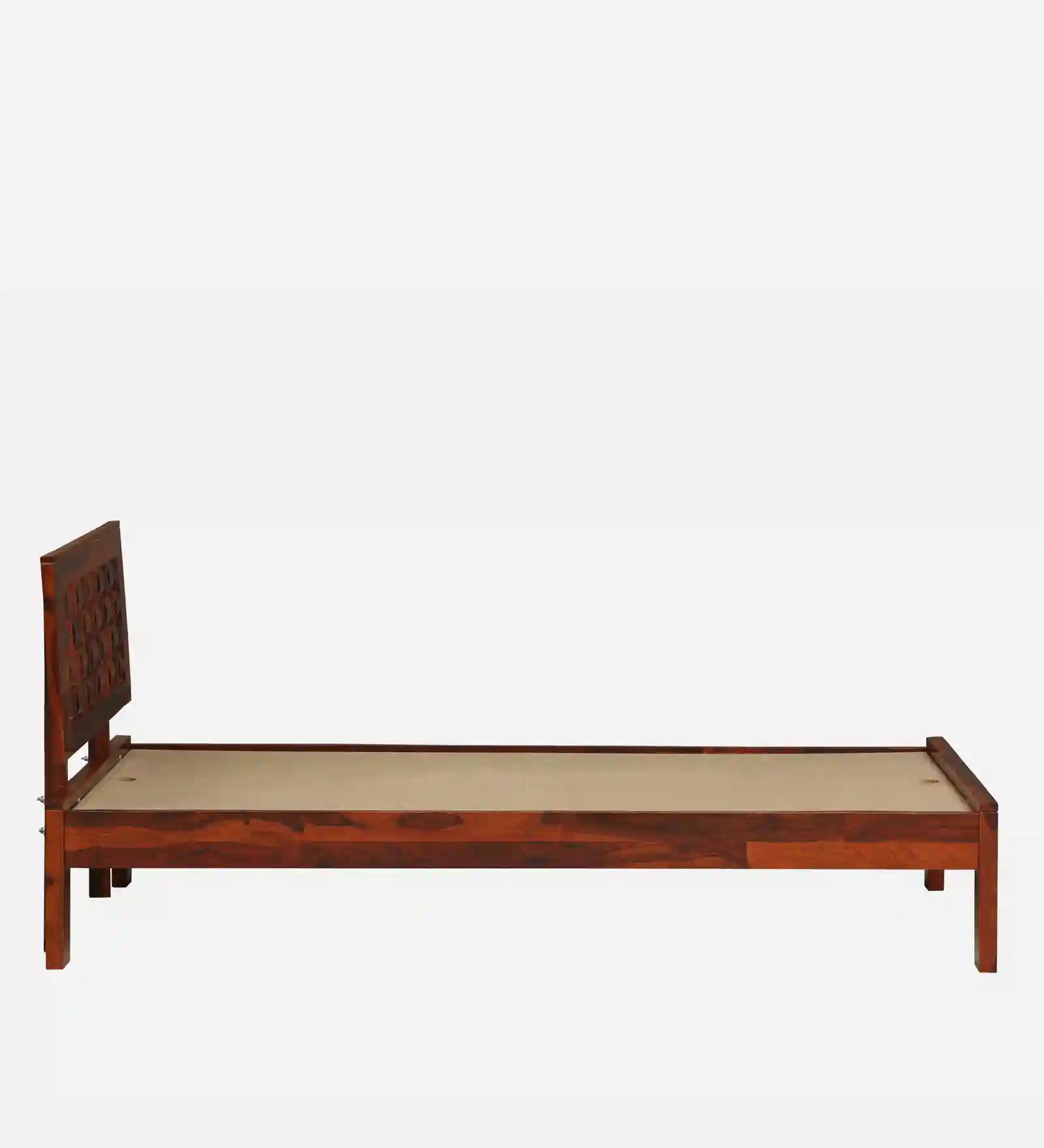 Sheesham wood single bed without storage Nivasa strong wooden bed India