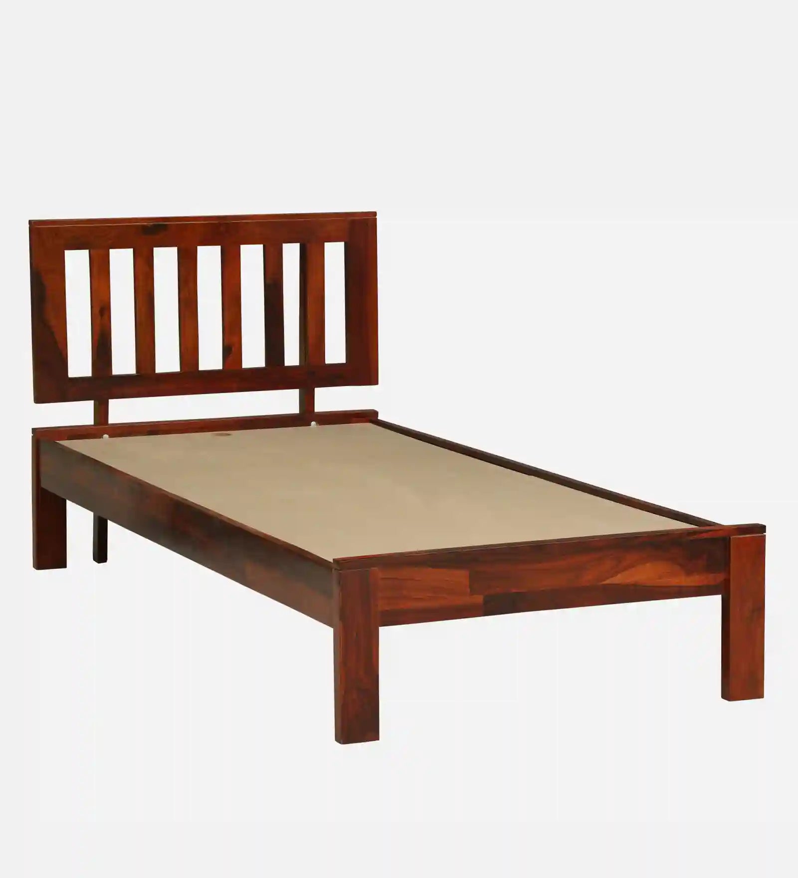 Sheesham wood single bed without storage Vriksha strong wooden bed India