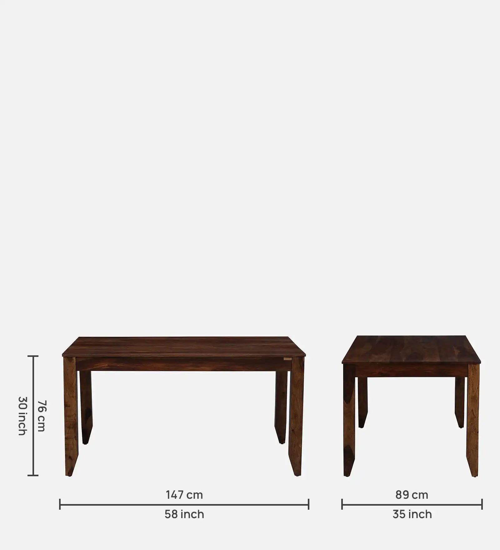 Sheesham wood six-seater dining table set Hari durable furniture for home dining space