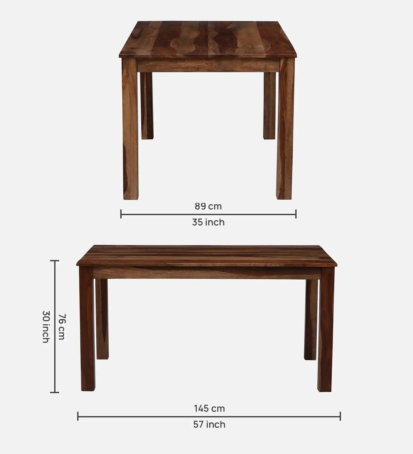 Sheesham wood six-seater dining table set Saho durable furniture for home dining space