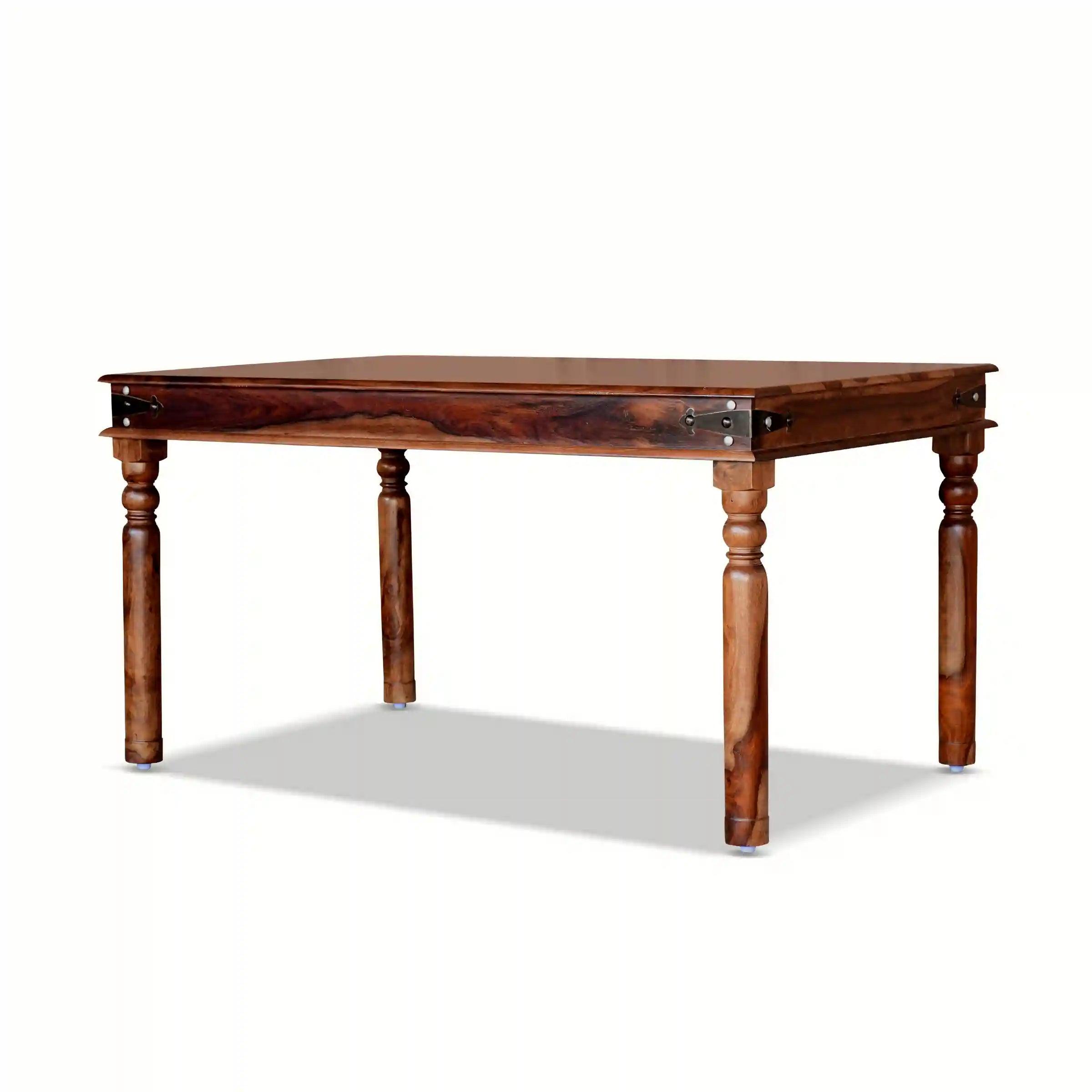 Sheesham wood six-seater dining table set with bench Haveli durable furniture for home