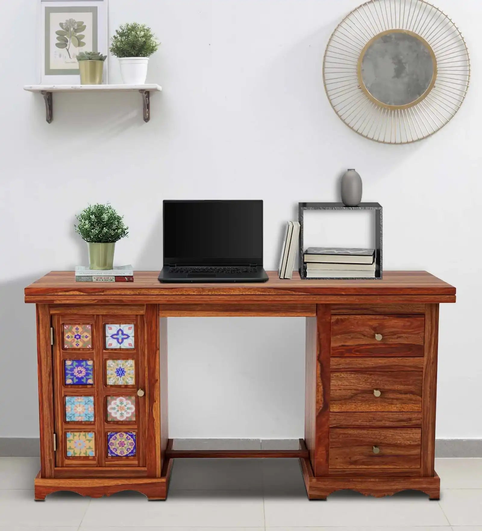 Sheesham wood study table with storage solid wood desk Anamika desig