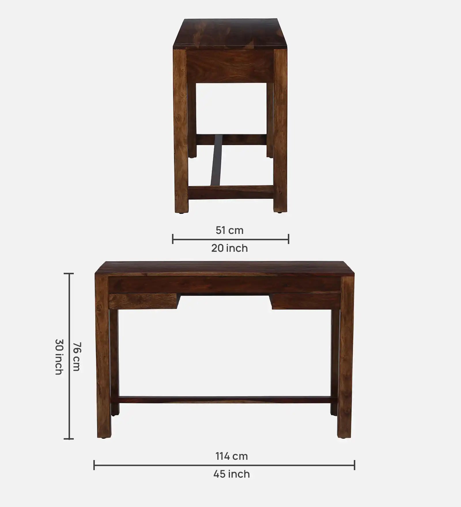 Sheesham wood study table with storage solid wood desk faux design