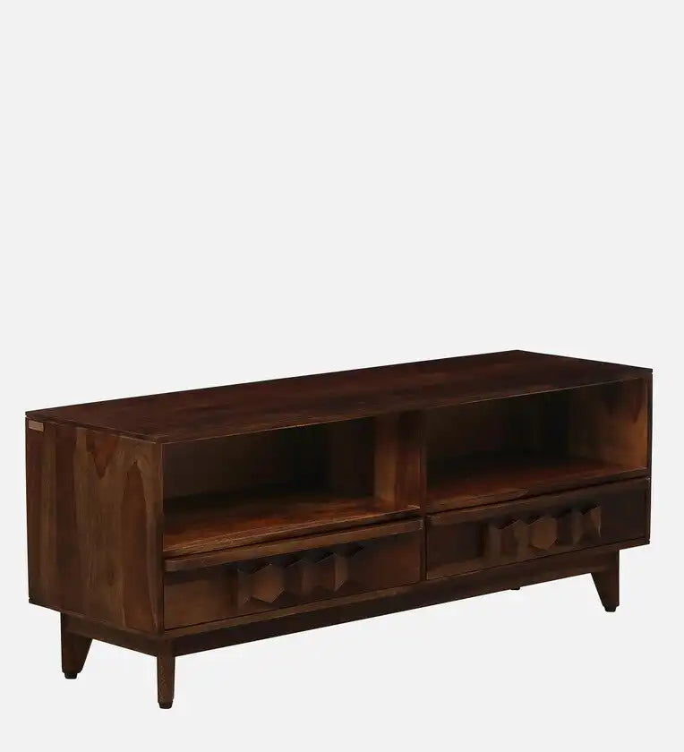 Sheesham wood tv unit with storage drawers Alford solid wood