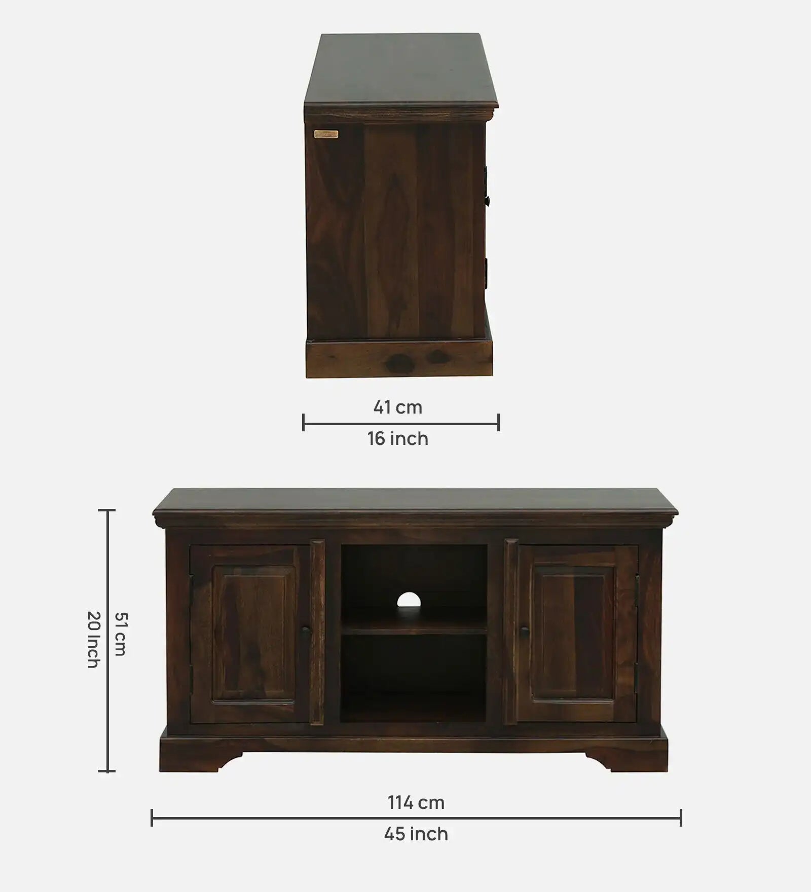 Sheesham wood tv unit with storage drawers Kanishka solid wood