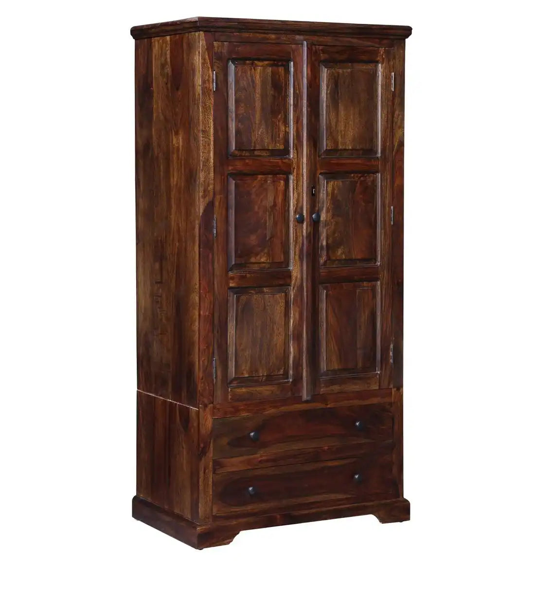 Sheesham wood wardrobe with drawers Kanishka bedroom storage unit India