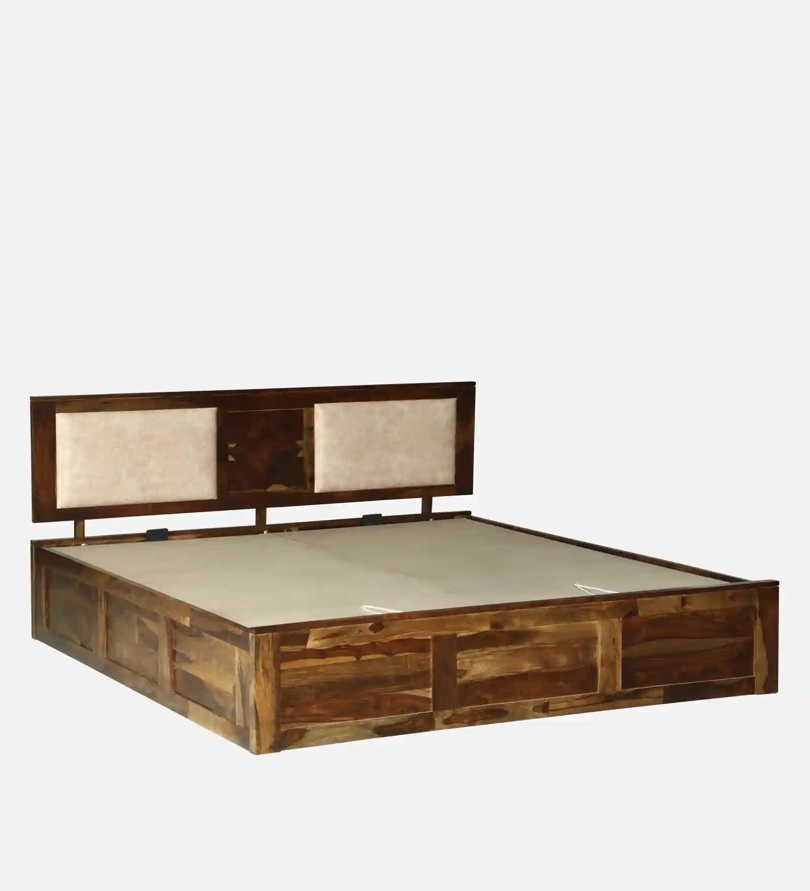 sheesham wood queen size hydraulic storage bed top layout mattress frame india
