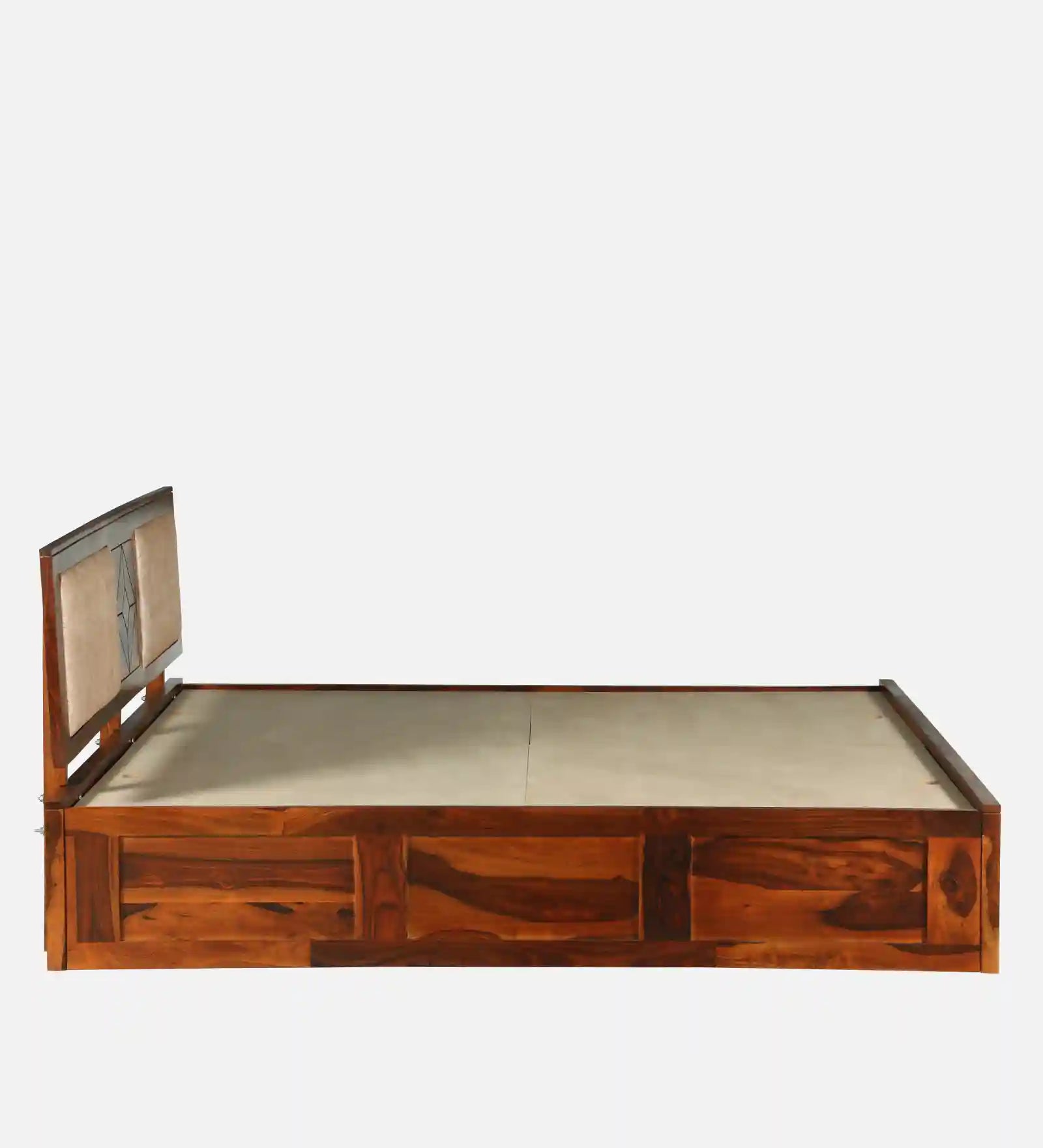 Shraya heavy queen bed solid wood box storage frame